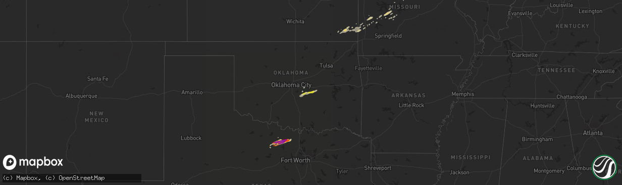 Hail map on April 15, 2013