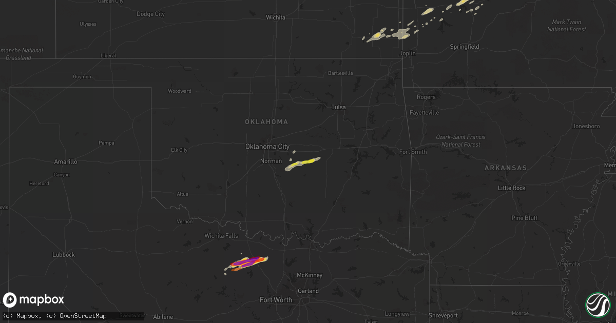 Hail map on April 15, 2013
