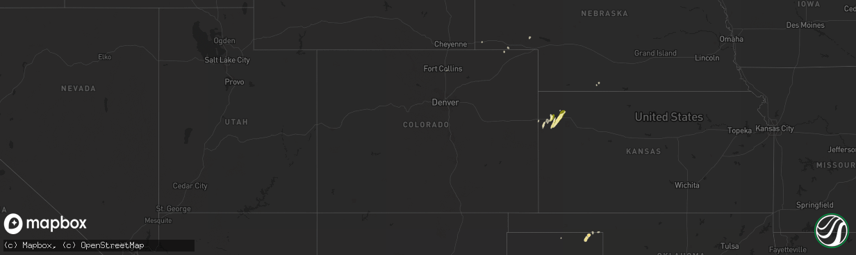 Hail map in Colorado on April 15, 2015