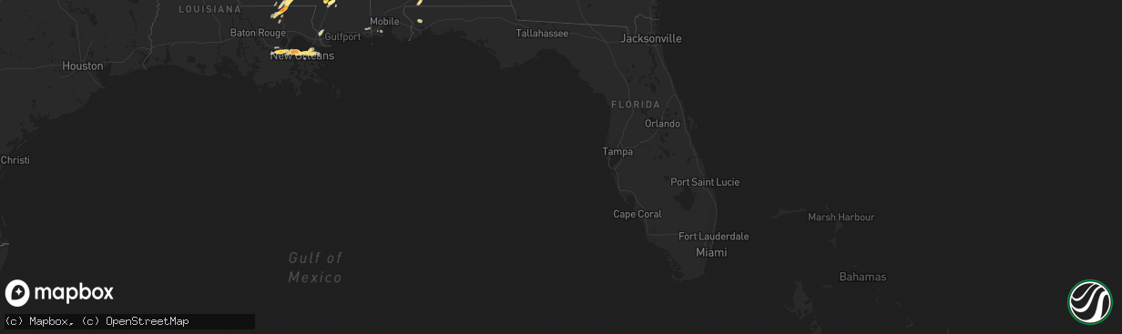 Hail map in Florida on April 15, 2015