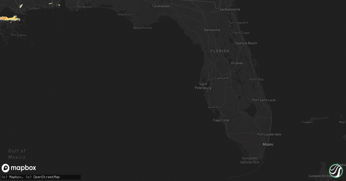 Hail map in Florida on April 15, 2015