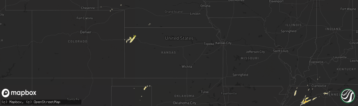 Hail map in Kansas on April 15, 2015