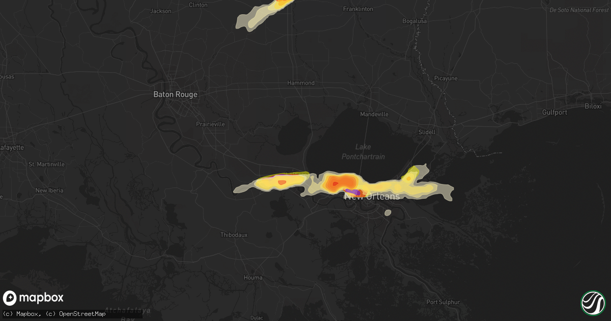 Hail map in La Place, LA on April 15, 2015