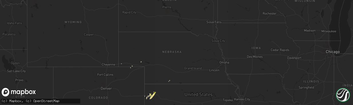 Hail map in Nebraska on April 15, 2015