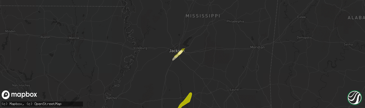 Hail map in Pearl, MS on April 15, 2015