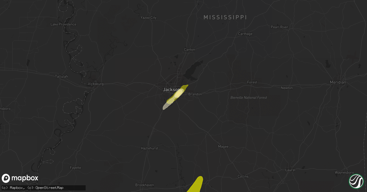 Hail map in Pearl, MS on April 15, 2015