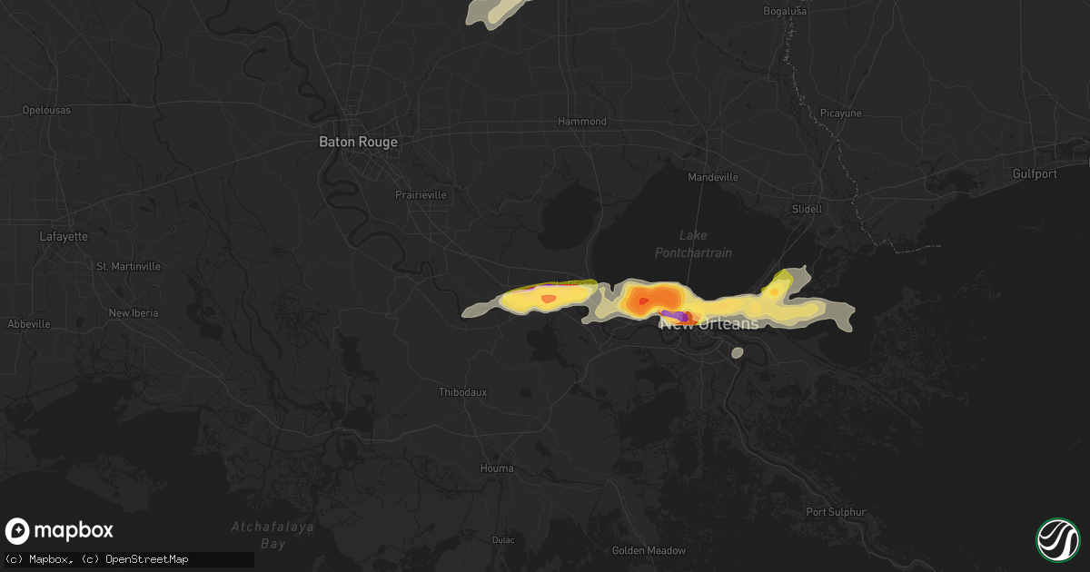 Hail map in Reserve, LA on April 15, 2015