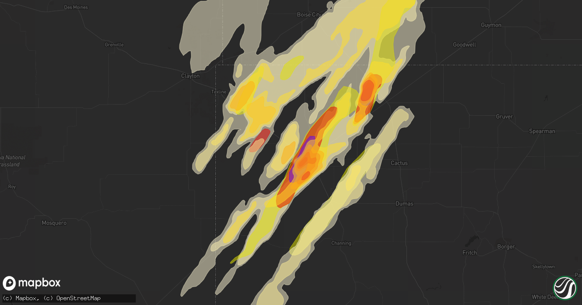 Hail map in Dalhart, TX on April 15, 2016