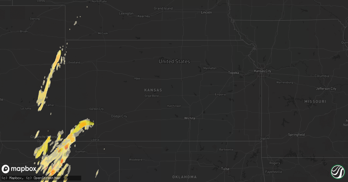 Hail map in Kansas on April 15, 2016