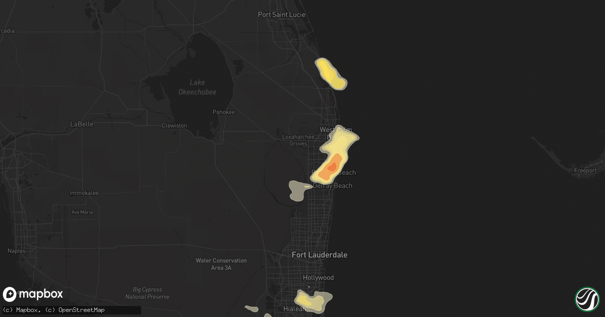 Hail map in Lake Worth, FL on April 15, 2016