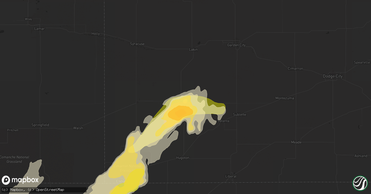 Hail map in Ulysses, KS on April 15, 2016