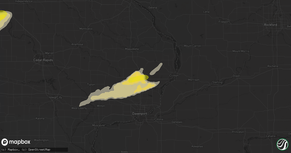 Hail map in De Witt, IA on April 15, 2017