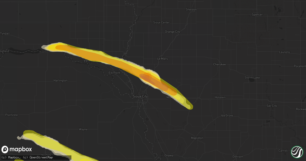 Hail map in Hinton, IA on April 15, 2017