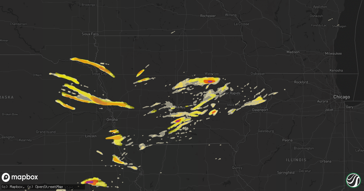 Hail map in Iowa on April 15, 2017
