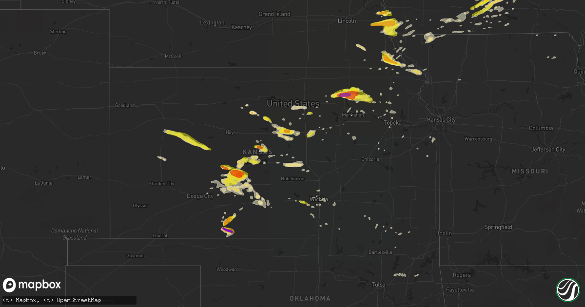 Hail map in Kansas on April 15, 2017