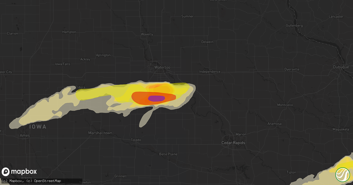 Hail map in La Porte City, IA on April 15, 2017