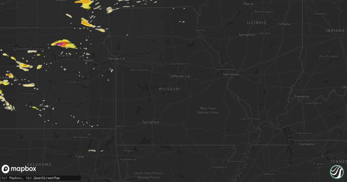 Hail map in Missouri on April 15, 2017