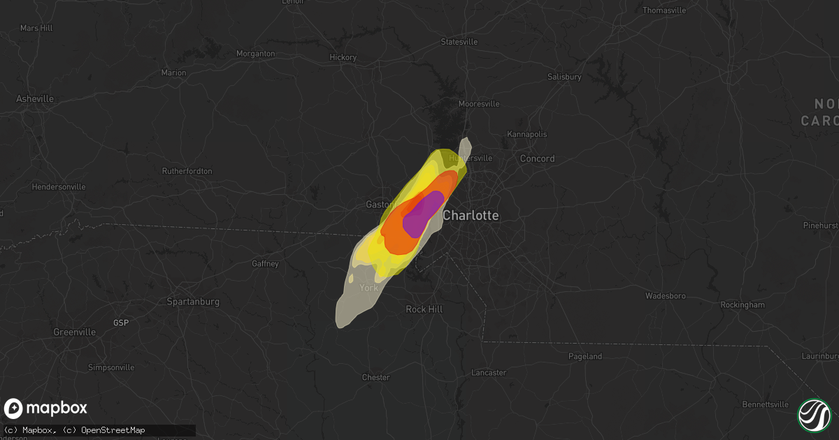 Hail map in Belmont, NC on April 15, 2018