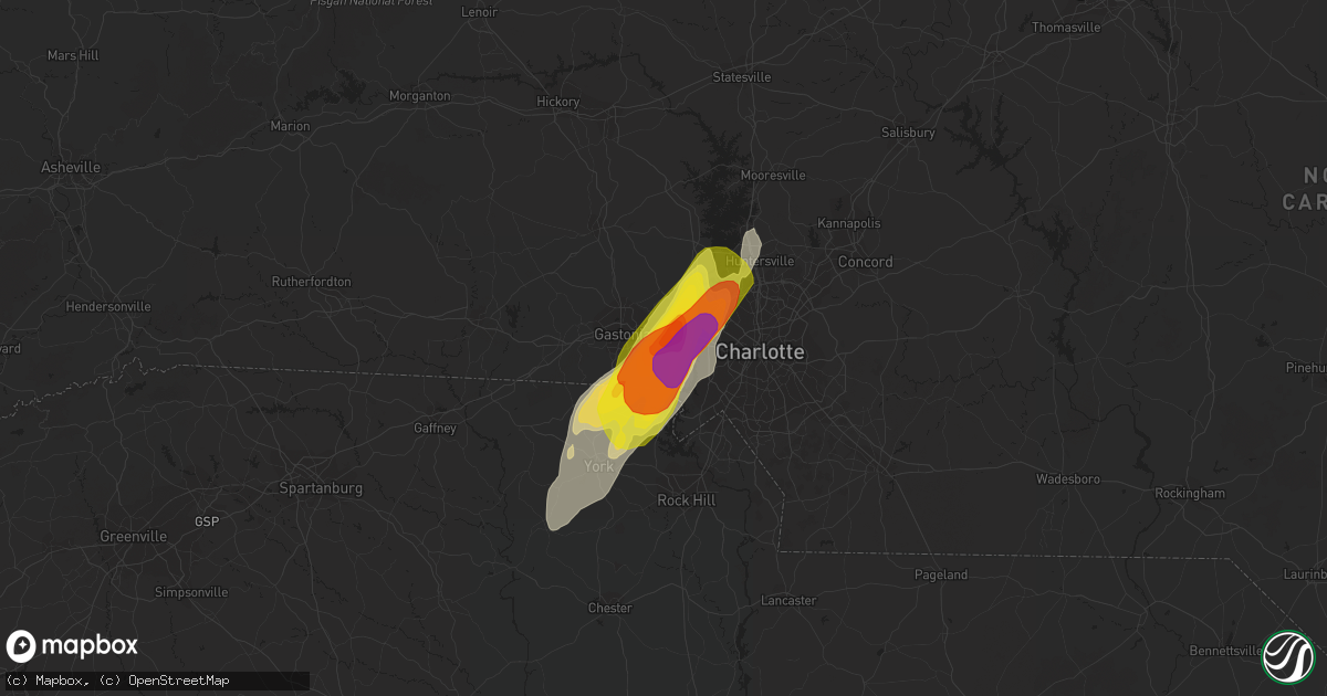 Hail map in Cramerton, NC on April 15, 2018