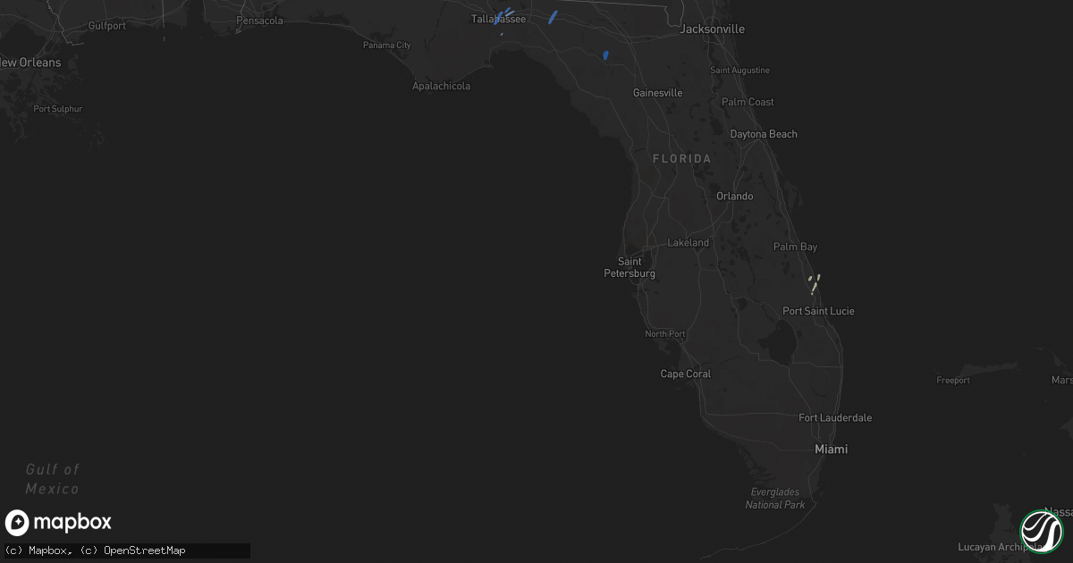 Hail map in Florida on April 15, 2018