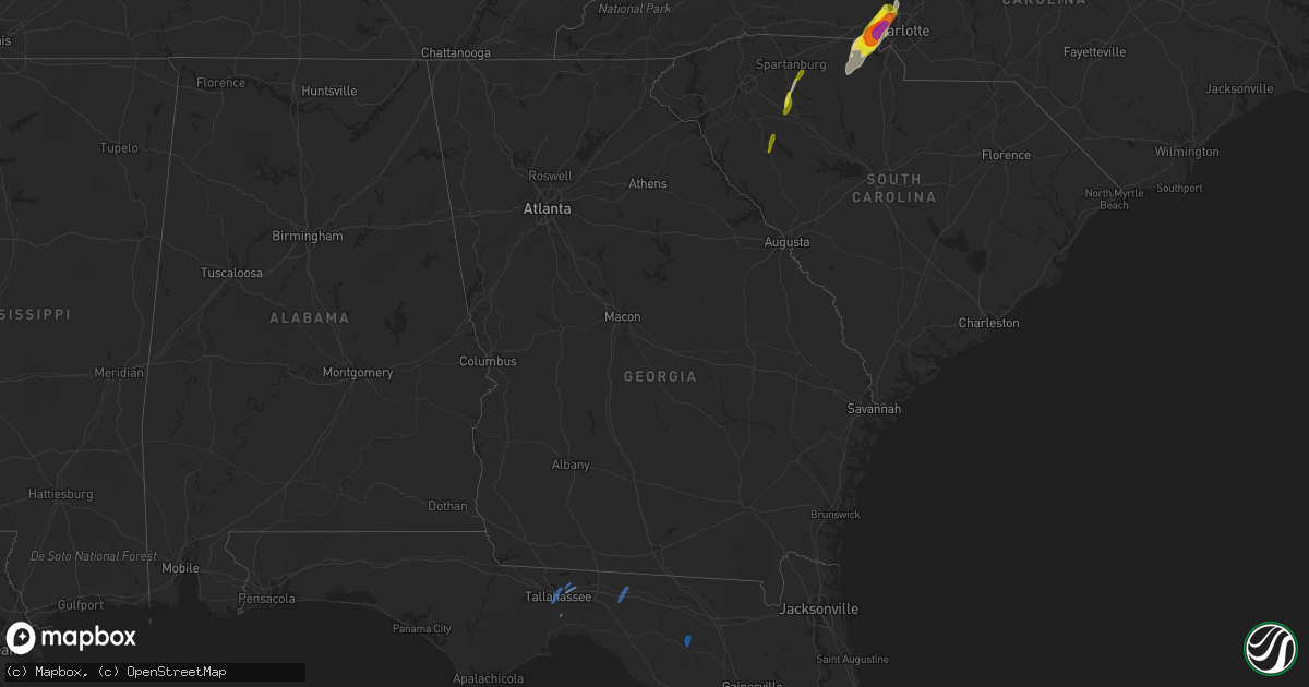 Hail map in Georgia on April 15, 2018