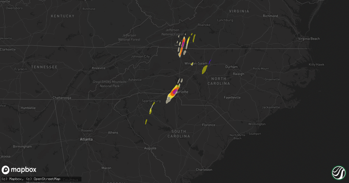 Hail map on April 15, 2018