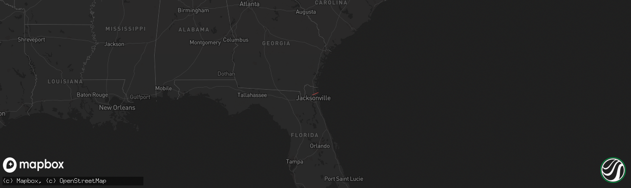 Hail map in Florida on April 15, 2020