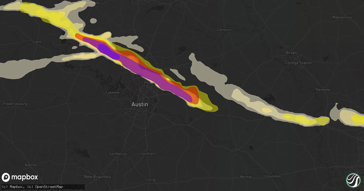 Hail map in Elgin, TX on April 15, 2021
