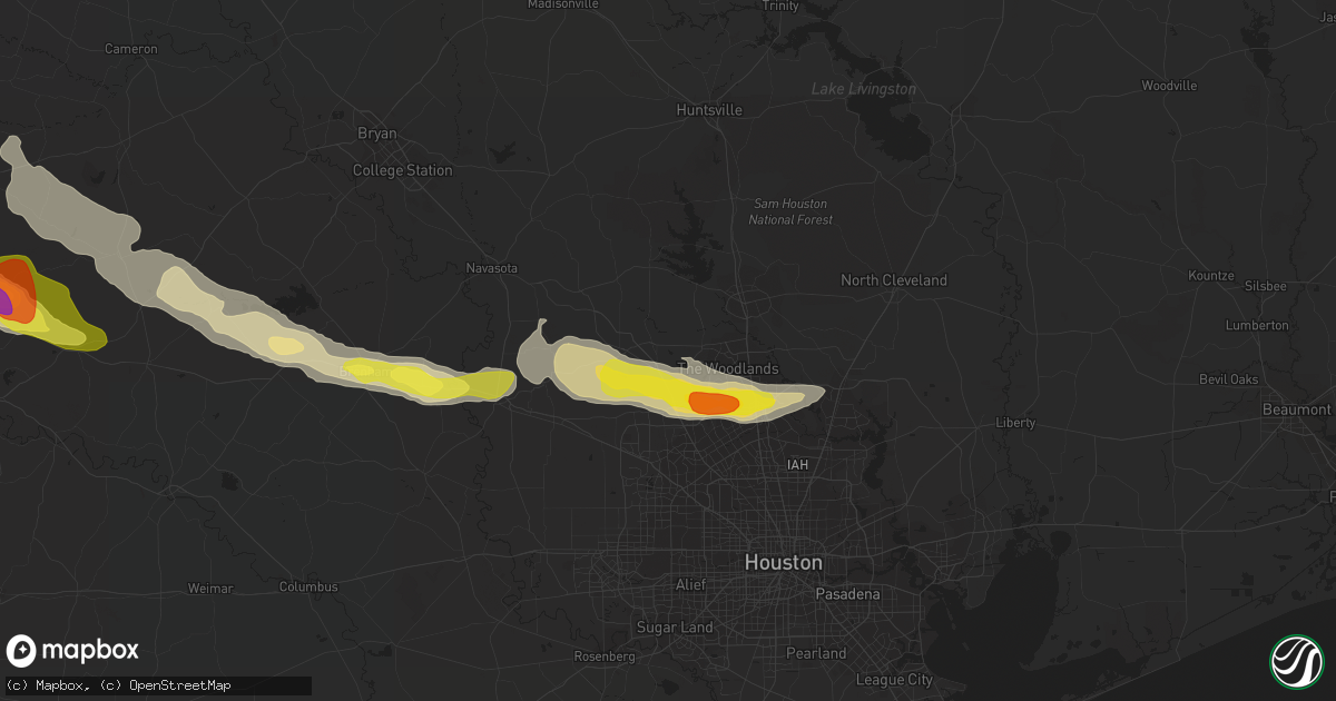 Hail map in Magnolia, TX on April 15, 2021