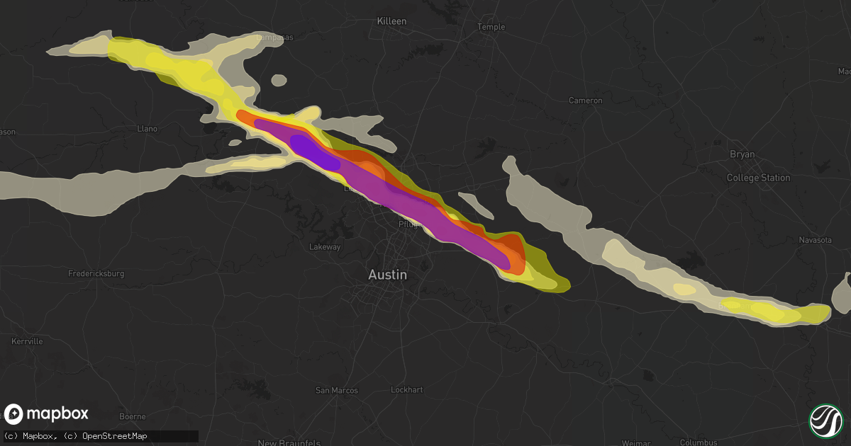 Hail map in Pflugerville, TX on April 15, 2021