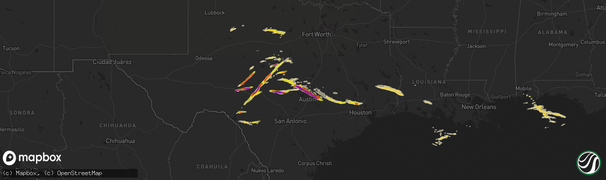 Hail map on April 15, 2021