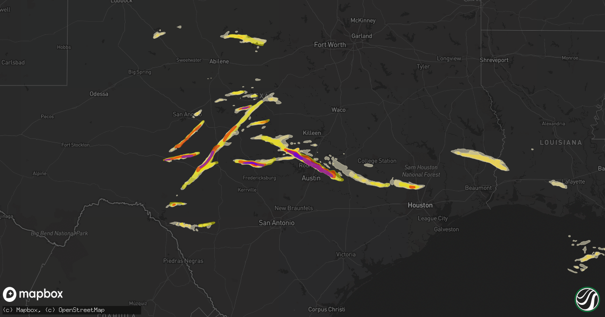 Hail map on April 15, 2021