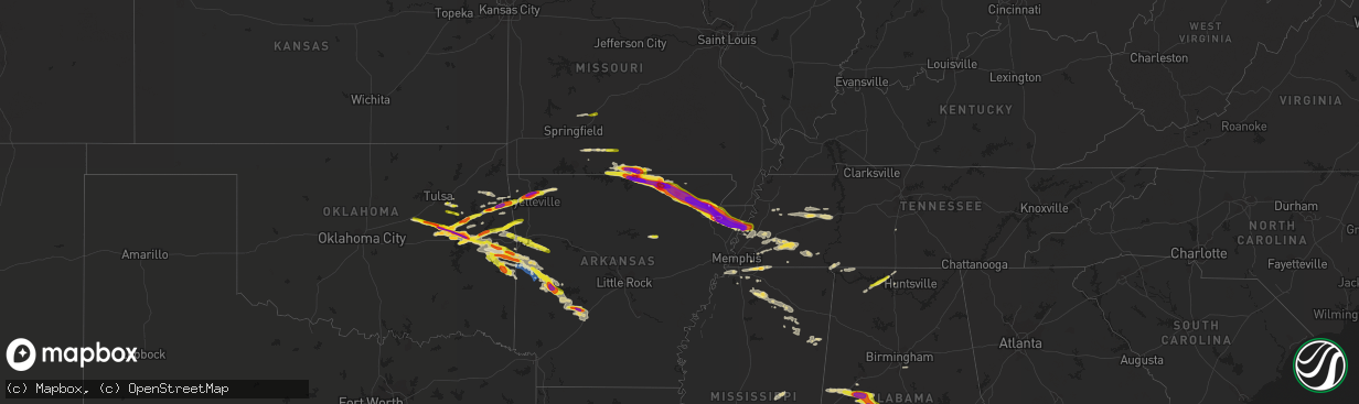 Hail map on April 15, 2022