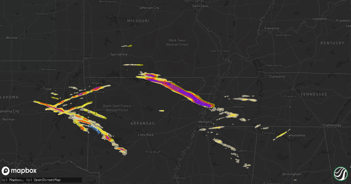 Hail map on April 15, 2022