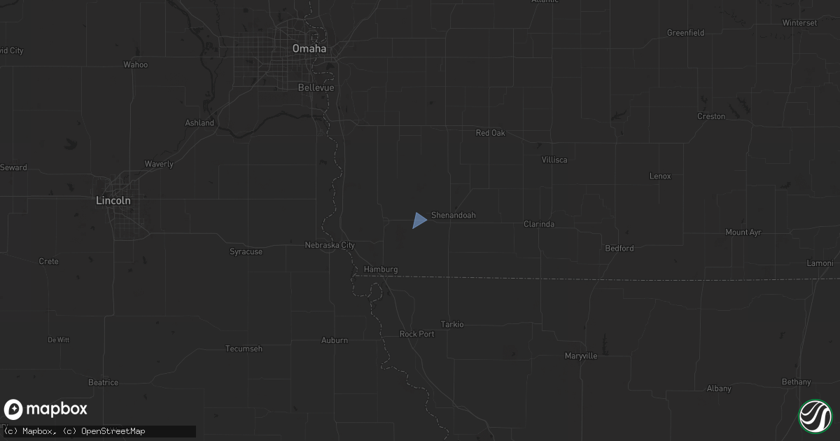 Hail map in Farragut, IA on April 15, 2023