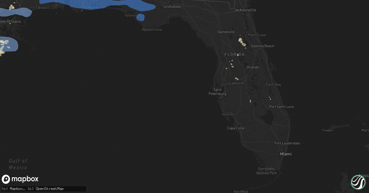 Hail map in Florida on April 15, 2023