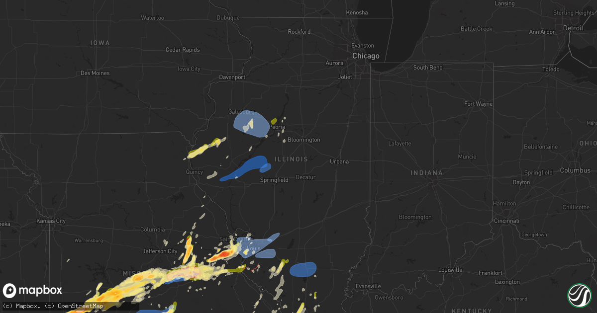 Hail map in Illinois on April 15, 2023