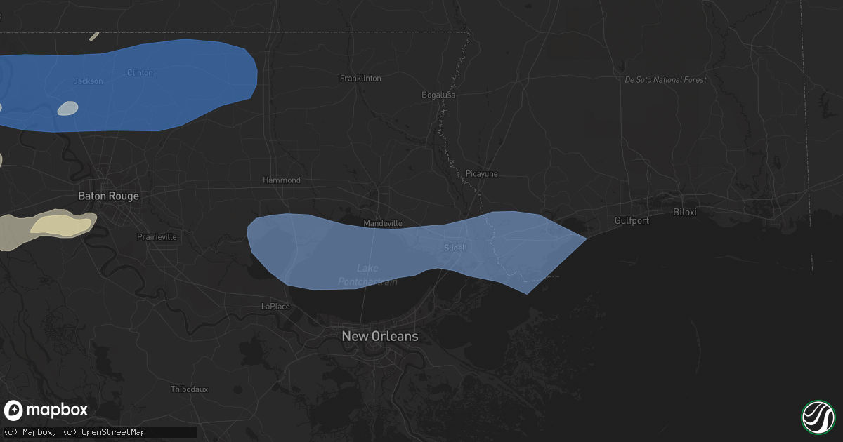 Hail map in Lacombe, LA on April 15, 2023