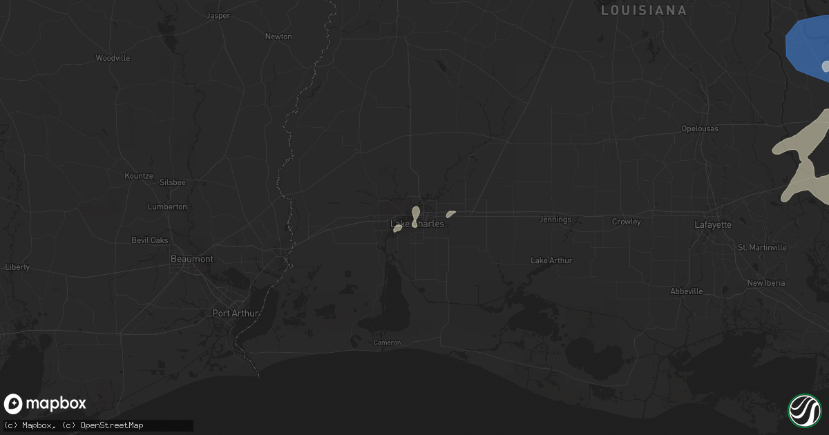 Hail map in Lake Charles, LA on April 15, 2023