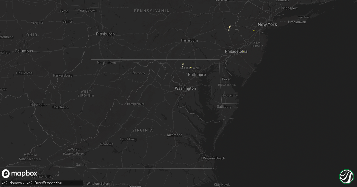Hail map in Maryland on April 15, 2023