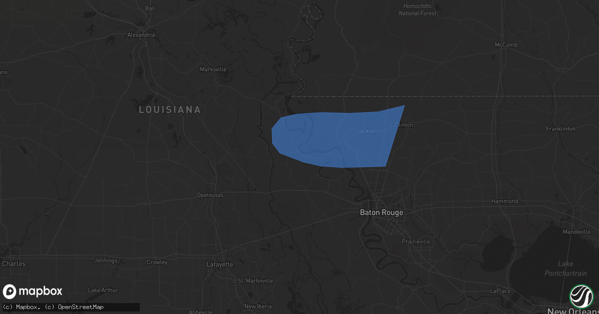 Hail map in Morganza, LA on April 15, 2023