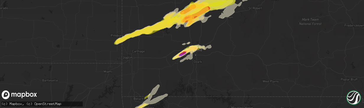 Hail map in Republic, MO on April 15, 2023