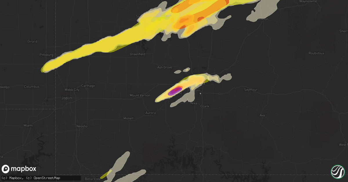 Hail map in Republic, MO on April 15, 2023