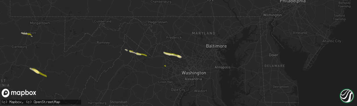 Hail map in Boyds, MD on April 15, 2024