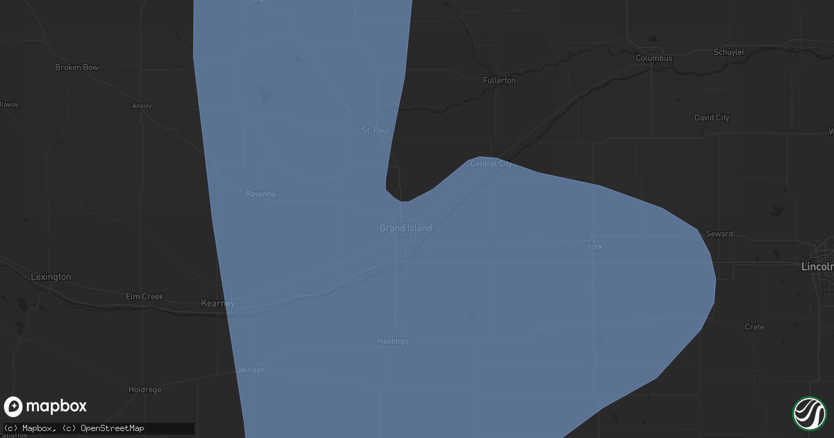 Hail map in Grand Island, NE on April 15, 2024