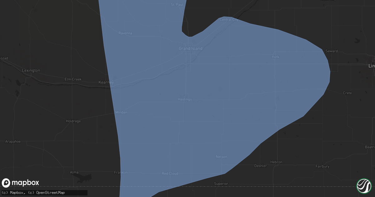 Hail map in Hastings, NE on April 15, 2024