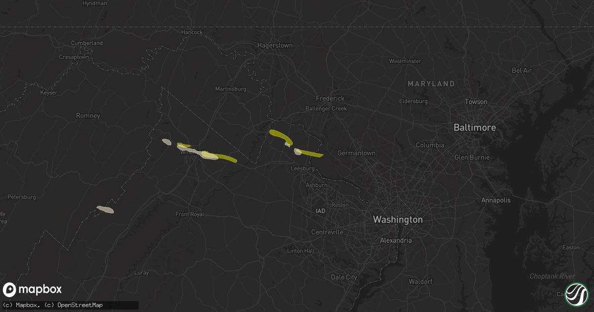 Hail map in Paeonian Springs, VA on April 15, 2024
