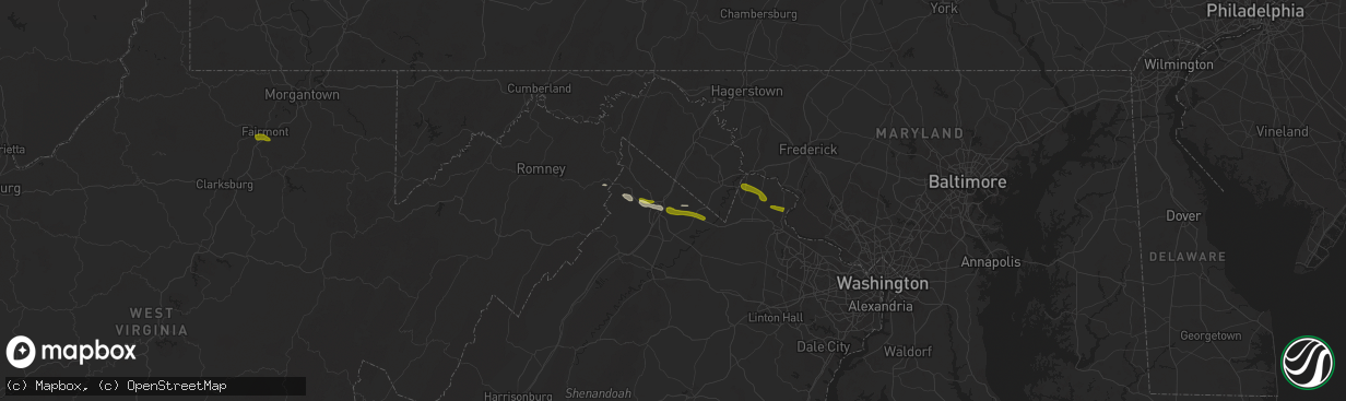 Hail map in Stephenson, VA on April 15, 2024