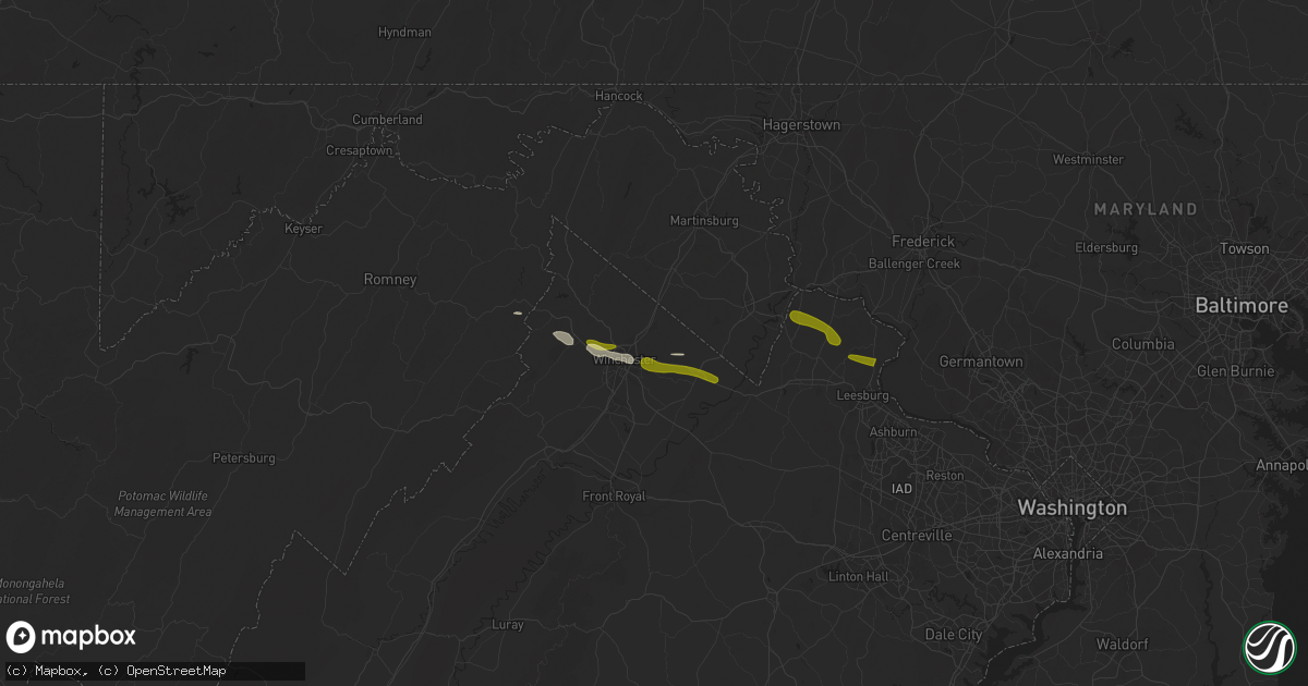 Hail map in Stephenson, VA on April 15, 2024