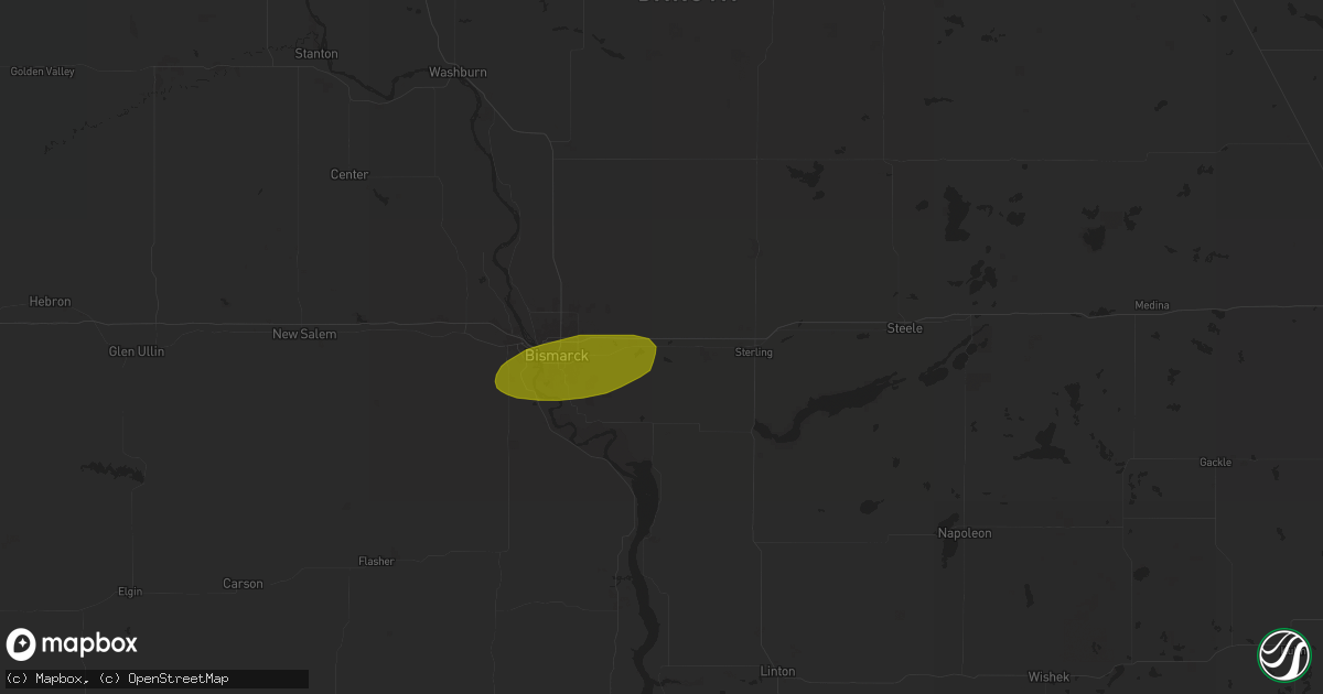 Hail map in Menoken, ND on April 15, 2025